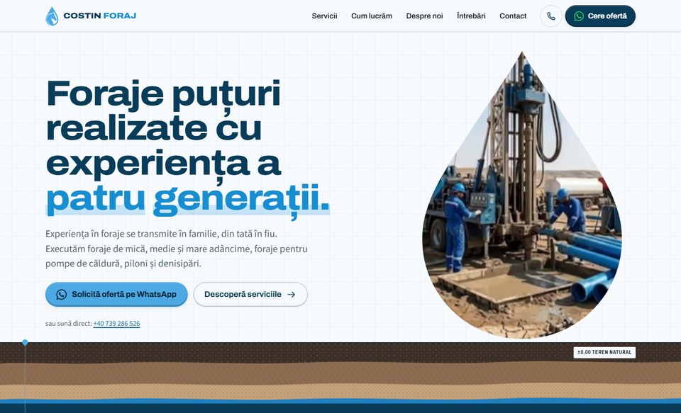 Screenshot of the costin-foraj.ro homepage, built by BrandForge