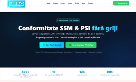 Captură de ecran a site-ului nebo.ro